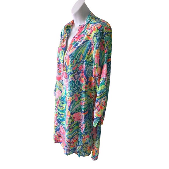 Lilly Pulitzer Esme Cover Up Dress in Bennet Blue Surf Gypsea, Small - Picture 2 of 9